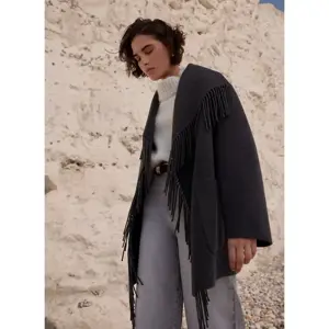 Mint Velvet Grey Wool Blend Hand Finished Tassel Coat